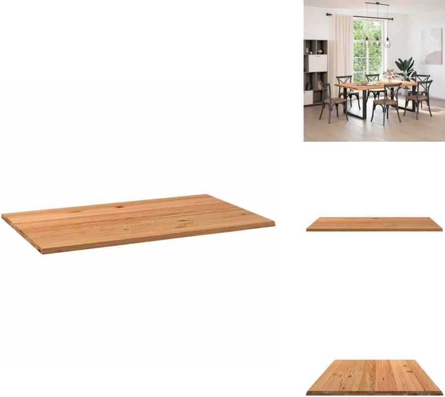 VidaXL Tafelblad Tafelbladen Eettafelblad Eetkamer Tafelblad rechthoekig 200x120x4 2 cm eikenhout lichtbruin