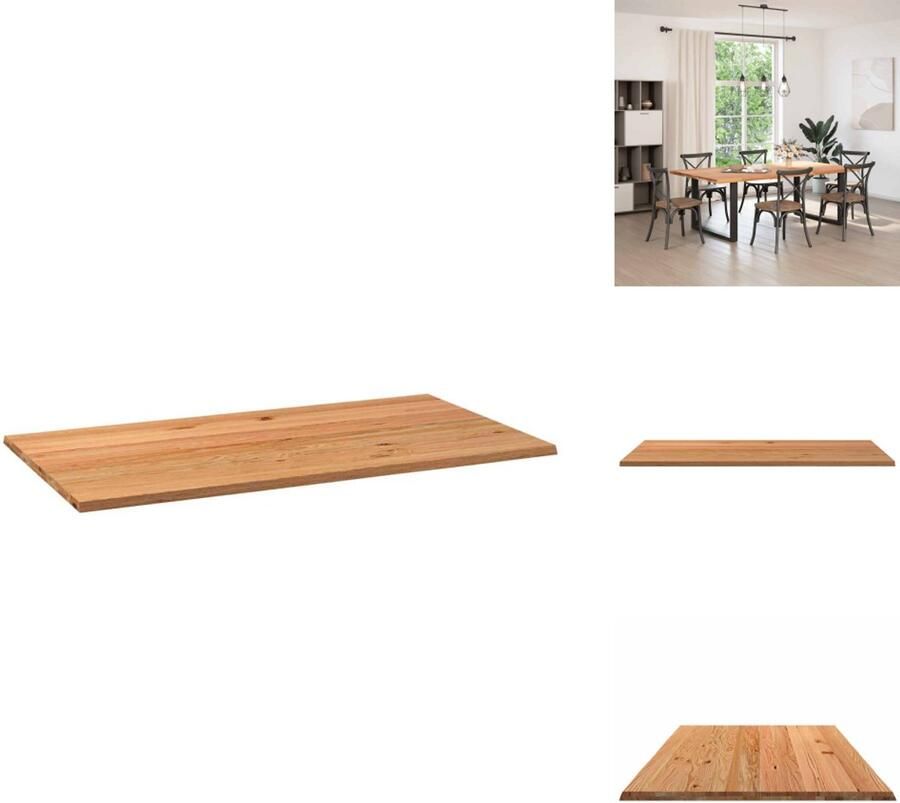 VidaXL Tafelblad Tafelbladen Eettafelblad Eetkamer Tafelblad rechthoekig 220x120x4 2 cm eikenhout lichtbruin