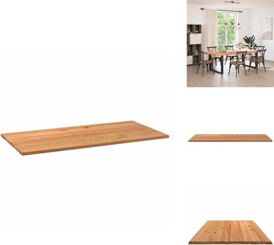 VidaXL Tafelblad Tafelbladen Eettafelblad Eetkamer Tafelblad rechthoekig 240x120x4 2 cm eikenhout lichtbruin