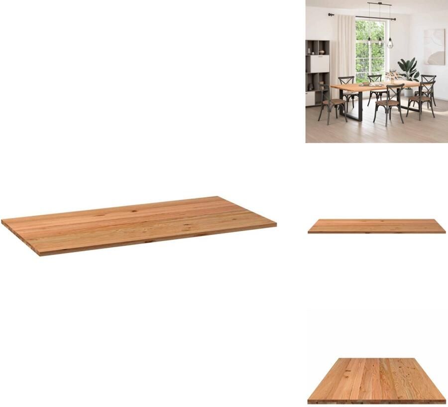VidaXL Tafelblad Tafelbladen Eettafelblad Eetkamer Tafelblad rechthoekig 240x120x4 cm massief eikenhout lichtbruin