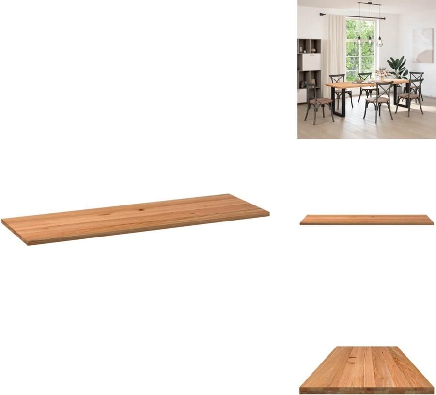 VidaXL Tafelblad Tafelbladen Eettafelblad Eetkamer Tafelblad rechthoekig 240x80x4 cm massief eikenhout lichtbruin