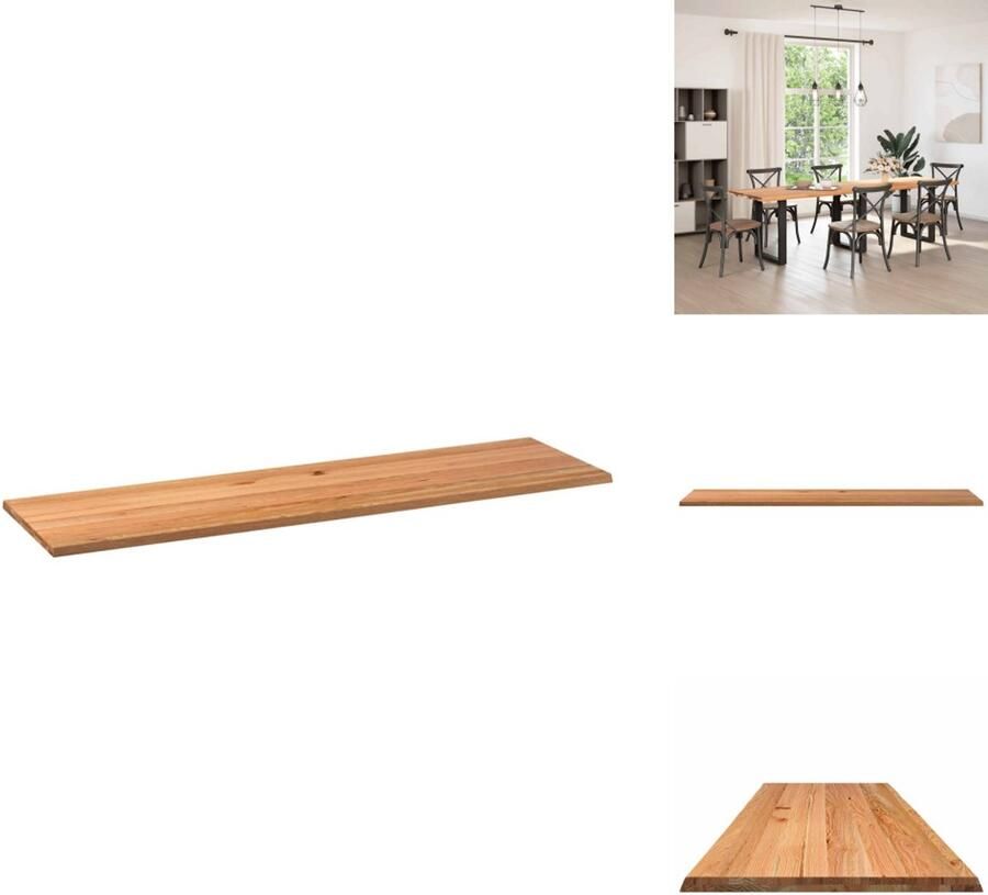 VidaXL Tafelblad Tafelbladen Eettafelblad Eetkamer Tafelblad rechthoekig 280x80x4 2cm massief eikenhout lichtbruin