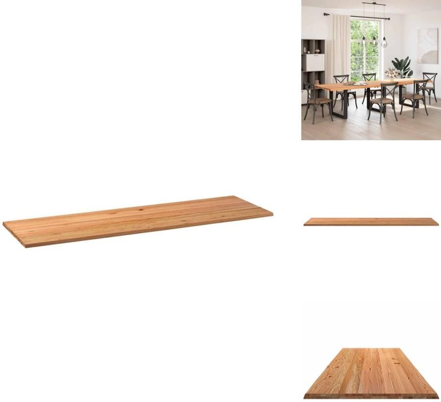 VidaXL Tafelblad Tafelbladen Eettafelblad Eetkamer Tafelblad rechthoekig 320x100x4 2 cm eikenhout lichtbruin