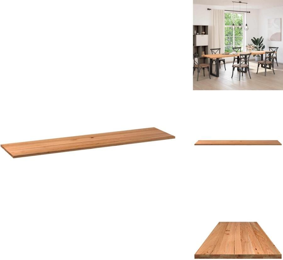 VidaXL Tafelblad Tafelbladen Eettafelblad Eetkamer Tafelblad rechthoekig 320x80x4 cm massief eikenhout lichtbruin