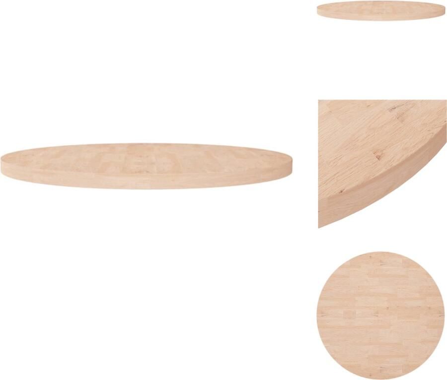 VidaXL Tafelblad Tafelbladen Houten Tafelblad Blad Tafelblad rond Ø90x4 cm onbehandeld massief eikenhout