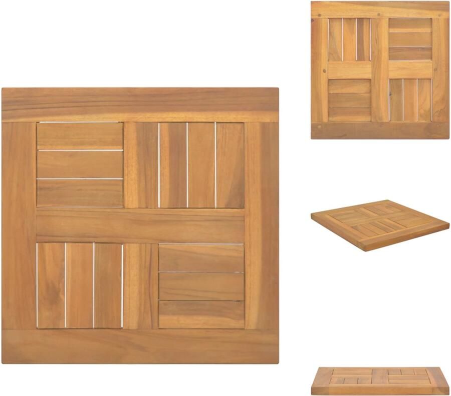 VidaXL Tafelblad Tafelbladen Houten Tafelblad Houten Tafelbladen Tafelblad vierkant 40x40x2 5 cm massief teakhout