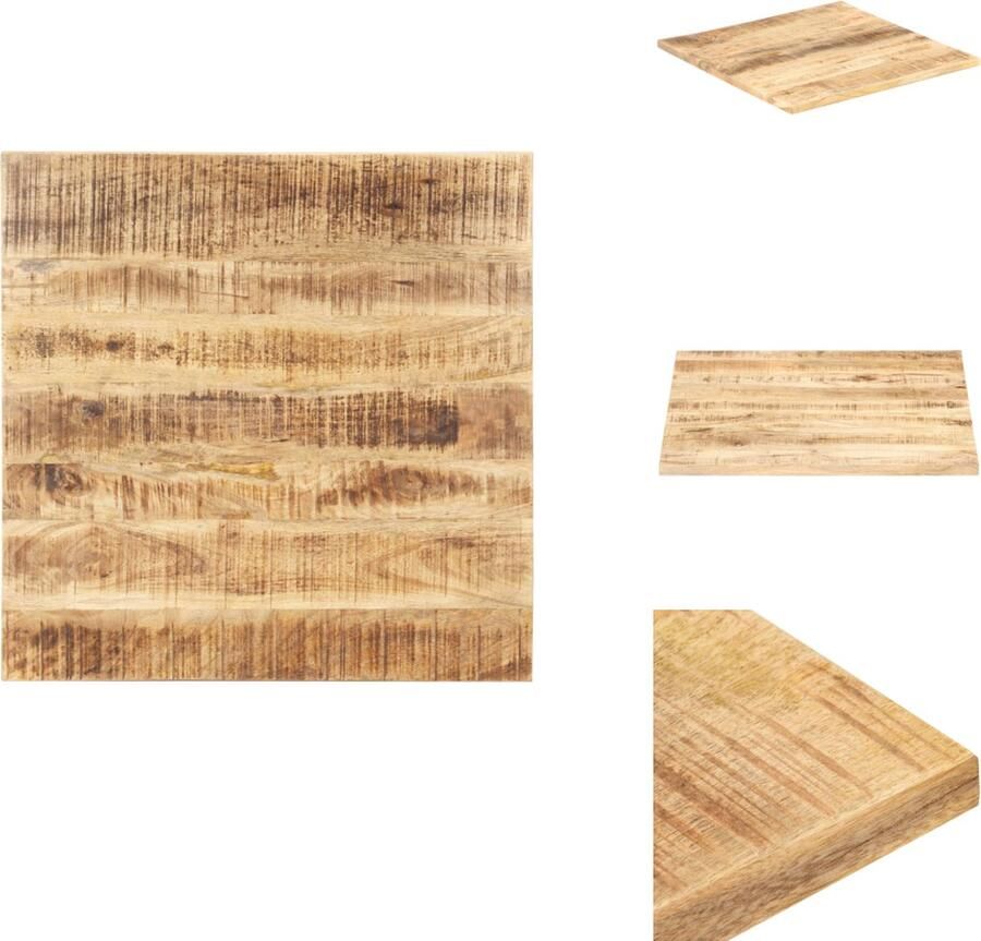 VidaXL Tafelblad Tafelbladen Houten Tafelblad Massief Houten Tafelblad 25-27 mm 60x60 cm massief mangohout