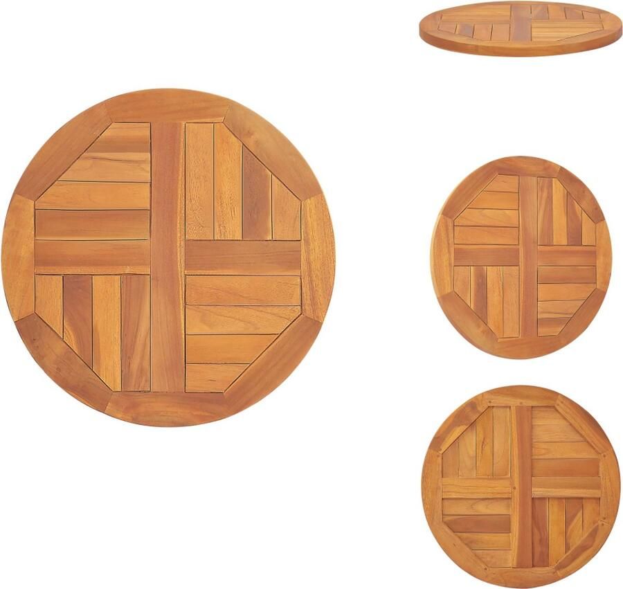 VidaXL Tafelblad Tafelbladen Houten Tafelblad Vervangend Tafelblad rond 2 5 cm 50 cm massief teakhout