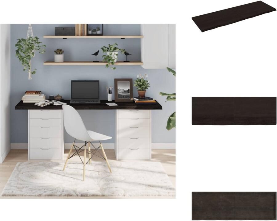 VidaXL Tafelblad Tafelbladen Plank Houten Tafelblad 180x60x(2-4)cm behandeld eikenhout donkerbruin