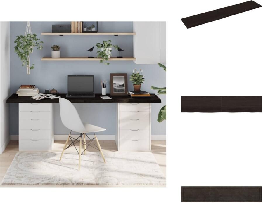 VidaXL Tafelblad Tafelbladen Plank Houten Tafelblad 200x40x(2-4)cm behandeld eikenhout donkerbruin