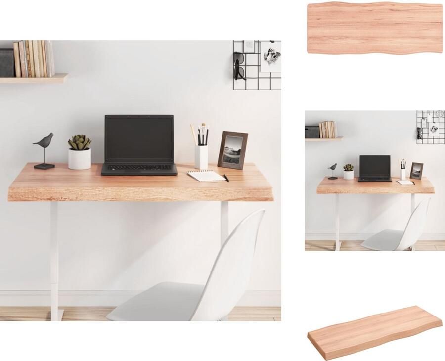 VidaXL Tafelblad Tafelbladen Plank Houten Tafelblad natuurlijke rand 100x40x(2-6) cm eikenhout lichtbruin