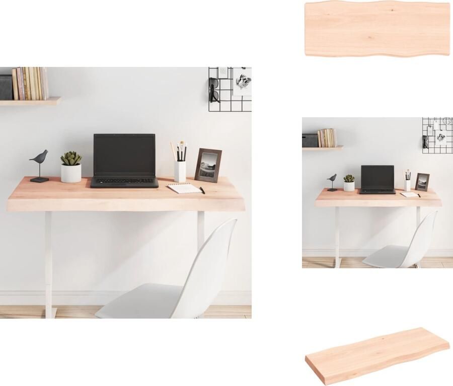 VidaXL Tafelblad Tafelbladen Plank Houten Tafelblad natuurlijke rand 100x40x(2-6) cm massief eikenhout