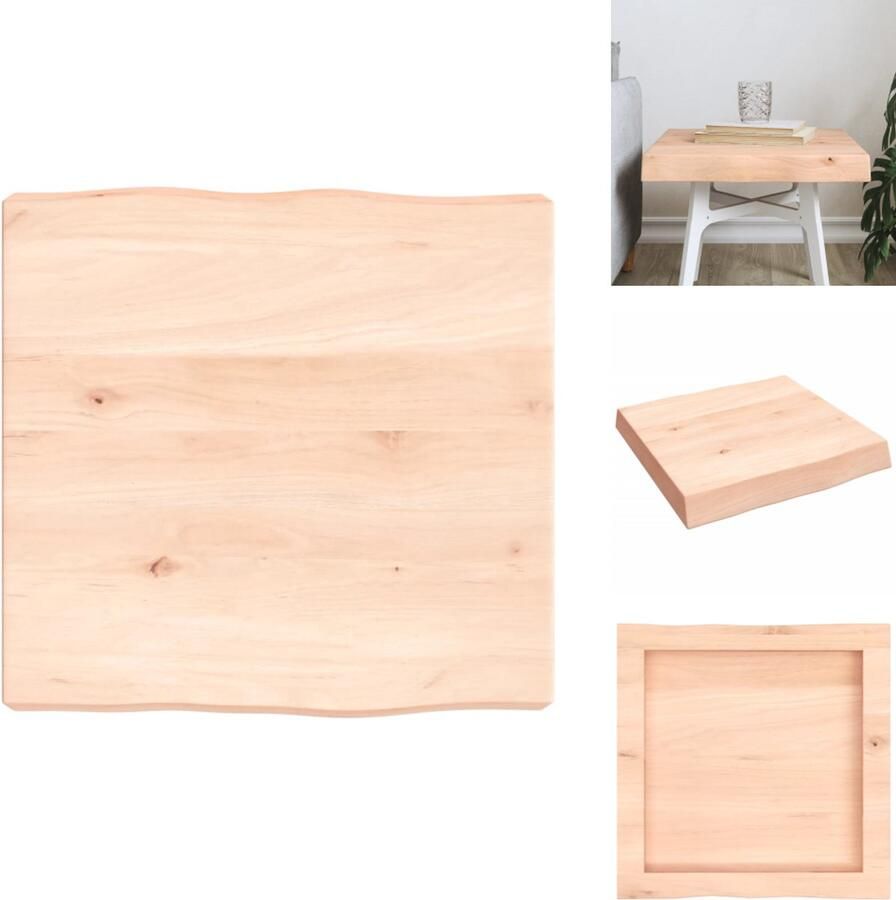 VidaXL Tafelblad Tafelbladen Plank Houten Tafelblad natuurlijke rand 40x40x(2-6) cm massief eikenhout