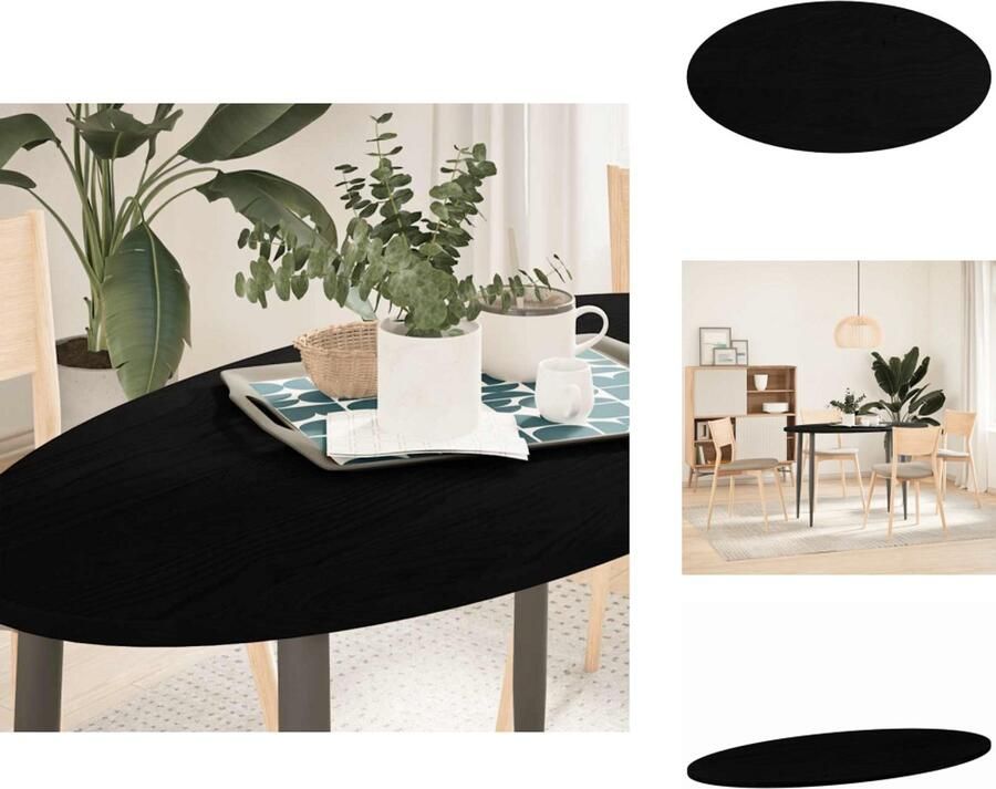 VidaXL Tafelblad Tafelbladen Salontafelblad Bijzettafelblad Tafelblad 120x60x2 cm ovaal massief eikenhout donkerbruin