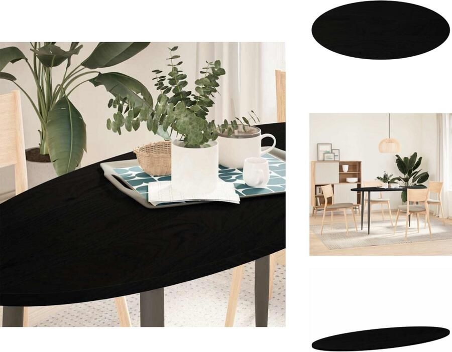 VidaXL Tafelblad Tafelbladen Salontafelblad Bijzettafelblad Tafelblad 140x60x2 cm ovaal massief eikenhout donkerbruin