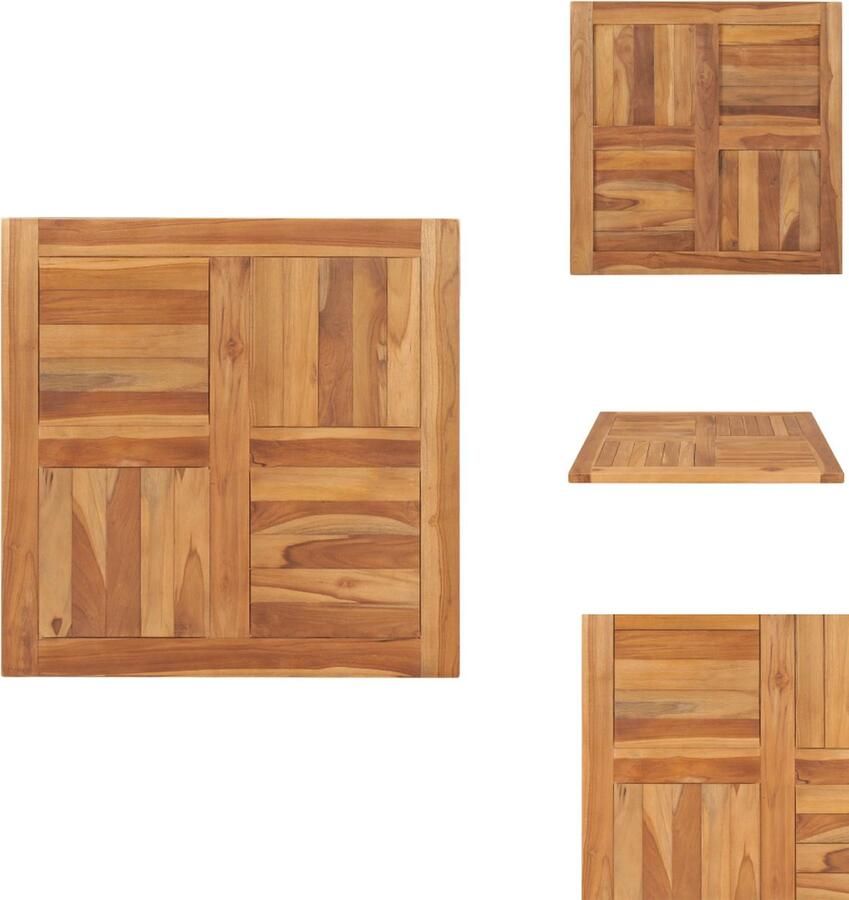 VidaXL Tafelblad Tafelbladen Tafel Blad Tafel Bladen Tafelblad 70x70x2 5 cm massief teakhout