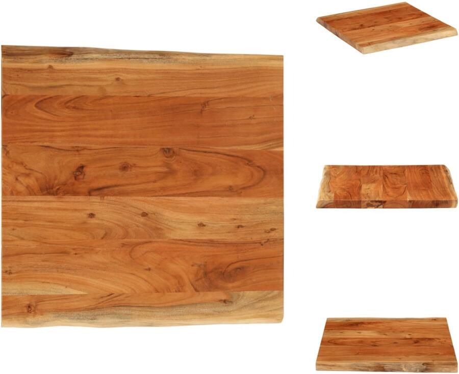 VidaXL Tafelblad Tafelbladen Tafelblad Houten Tafelblad vierkant natuurlijke rand 40x40x3 8 cm acaciahout