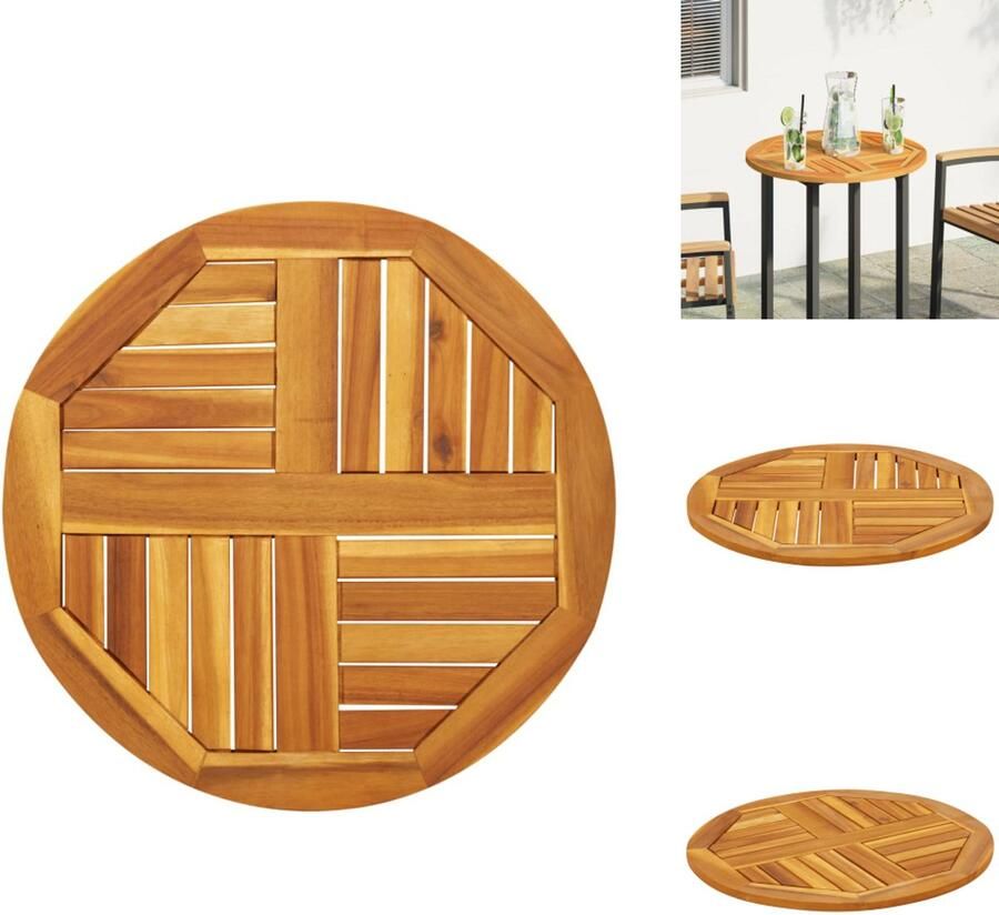 VidaXL Tafelblad Tafelbladen Tafelblad Vervangend Tafelblad rond Ø 60x2 cm massief acaciahout