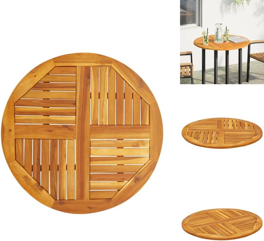 VidaXL Tafelblad Tafelbladen Tafelblad Vervangend Tafelblad rond Ø 80x2 2 cm massief acaciahout