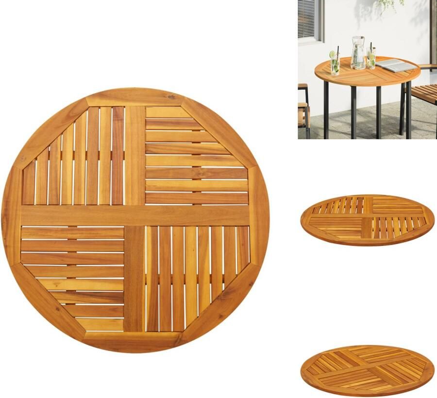 VidaXL Tafelblad Tafelbladen Tafelblad Vervangend Tafelblad rond Ø 90x2 2 cm massief acaciahout