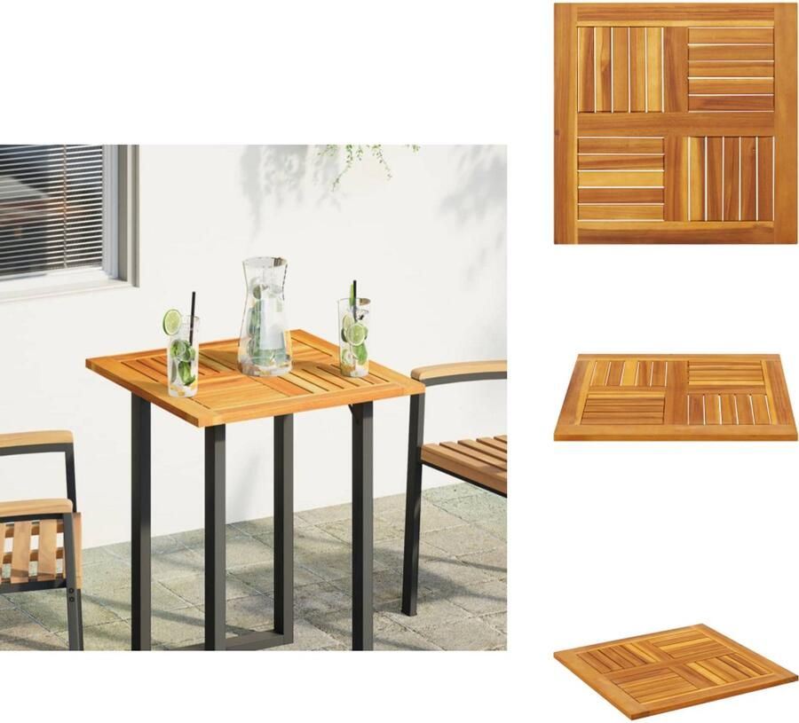 VidaXL Tafelblad Tafelbladen Tafelblad Vervangend Tafelblad vierkant 60x60x2 cm massief acaciahout