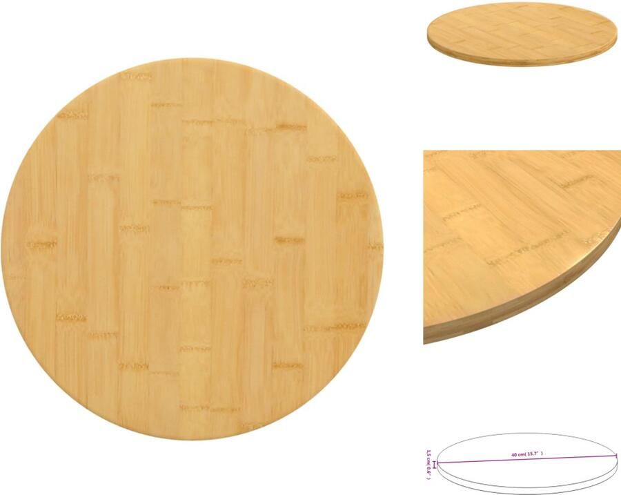 VidaXL Bamboe Tafelblad Salontafel Bijzettafel Bartafel 40 x 1.5 cm Duurzaam en Eenvoudig Schoon te maken Tafelonderdeel