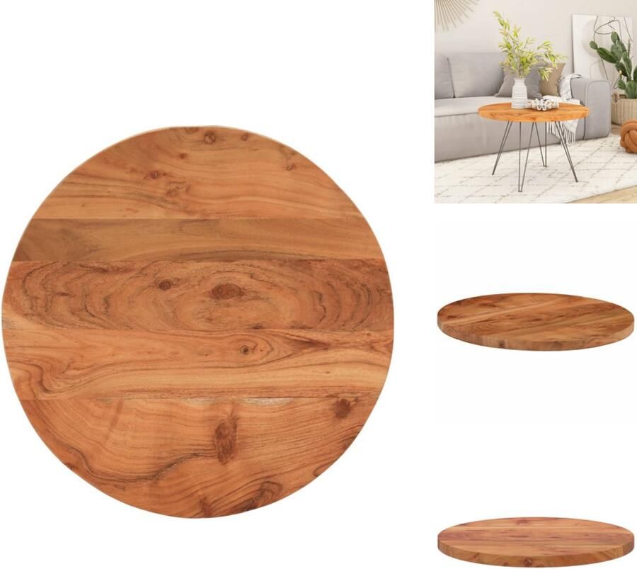 VidaXL Tafelblad Tafelbladen Vervangend Tafelblad Blad Tafelblad rond Ø 60x2 5 cm massief acaciahout