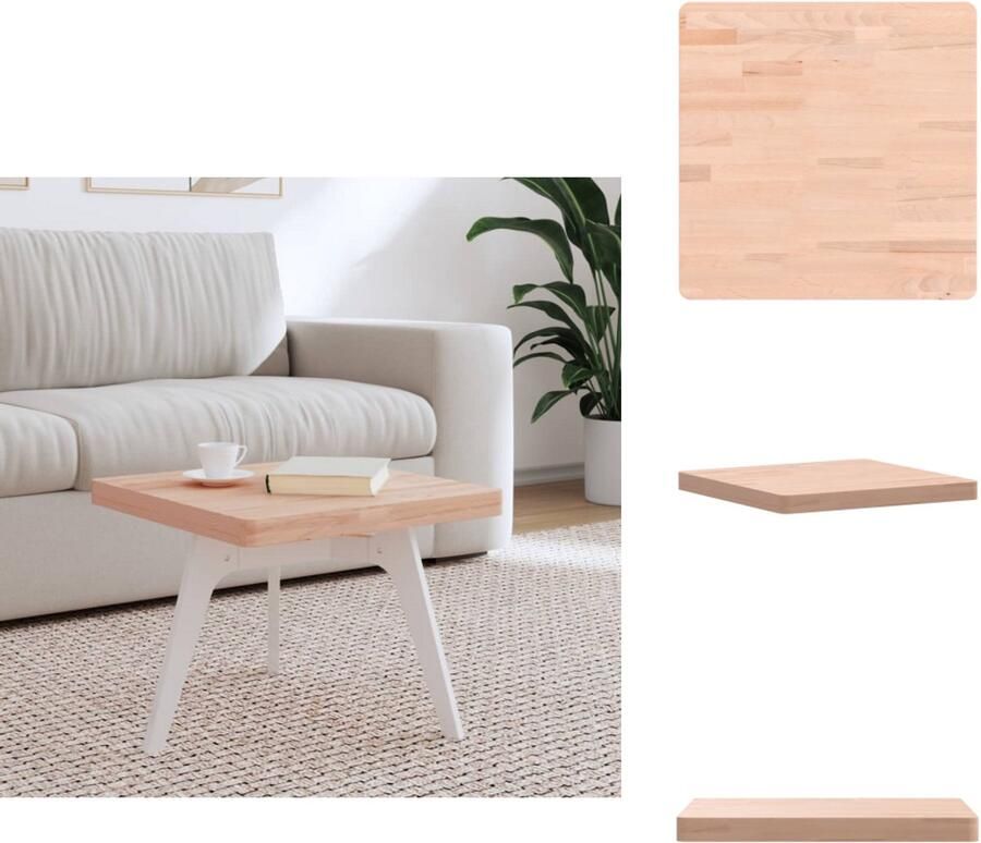 VidaXL Tafelblad Tafelbladen Vervangend Tafelblad Blad Tafelblad vierkant 50x50x4 cm massief beukenhout