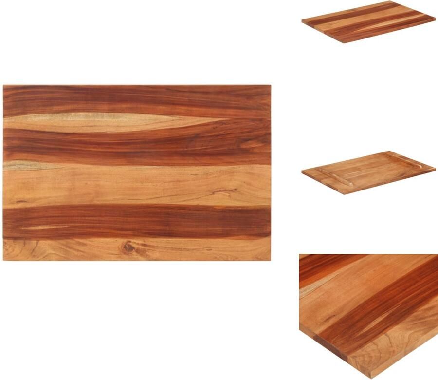 VidaXL Sheeshamhouten Tafelblad 60x90cm Rustieke charme Massief sheeshamhout Duurzaam en gemakkelijk schoon te maken Tafelonderdeel - Foto 2