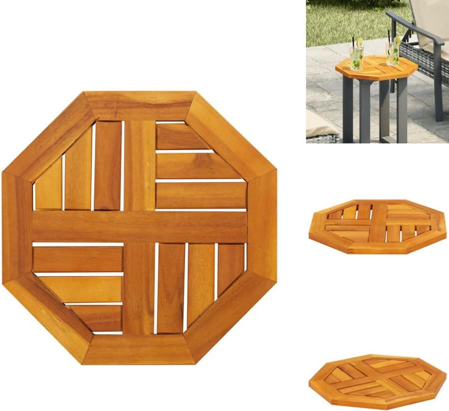 VidaXL Tafelblad Tafelbladen Vervangend Tafelblad Meubelpaneel Tafelblad achthoekig 40x40x2 cm massief acaciahout