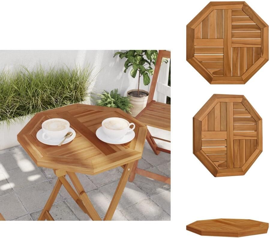 VidaXL Tafelblad Tafelbladen Vervangend Tafelblad Meubelpaneel Tafelblad achthoekig 50x50x2 5 cm massief teakhout