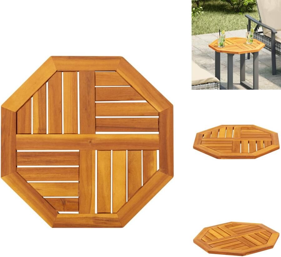 VidaXL Tafelblad Tafelbladen Vervangend Tafelblad Meubelpaneel Tafelblad achthoekig 50x50x2 cm massief acaciahout