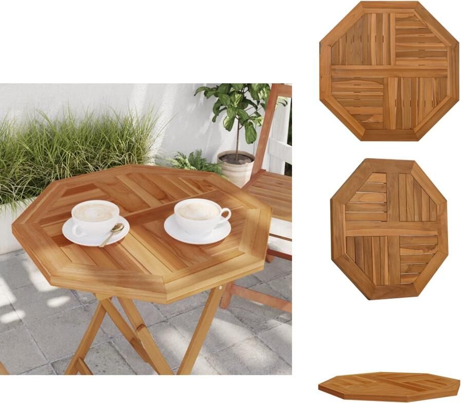 VidaXL Tafelblad Tafelbladen Vervangend Tafelblad Meubelpaneel Tafelblad achthoekig 60x60x2 5 cm massief teakhout