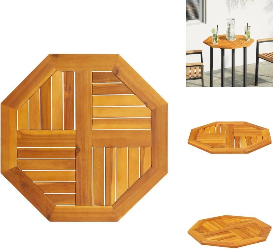 VidaXL Tafelblad Tafelbladen Vervangend Tafelblad Meubelpaneel Tafelblad achthoekig 60x60x2 cm massief acaciahout