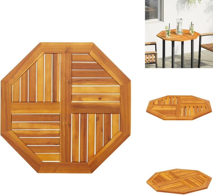 VidaXL Tafelblad Tafelbladen Vervangend Tafelblad Meubelpaneel Tafelblad achthoekig 70x70x2 cm massief acaciahout