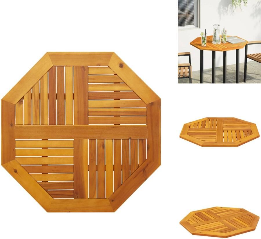 VidaXL Tafelblad Tafelbladen Vervangend Tafelblad Meubelpaneel Tafelblad achthoekig 80x80x2 2 cm massief acaciahout