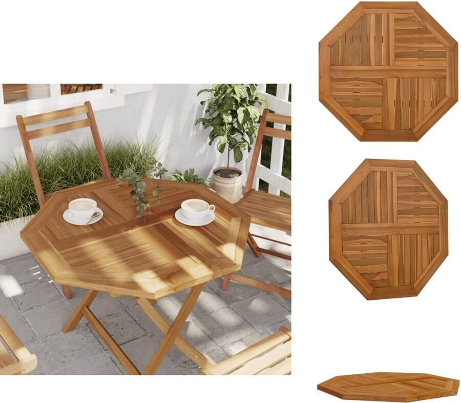 VidaXL Tafelblad Tafelbladen Vervangend Tafelblad Meubelpaneel Tafelblad achthoekig 80x80x2 5 cm massief teakhout