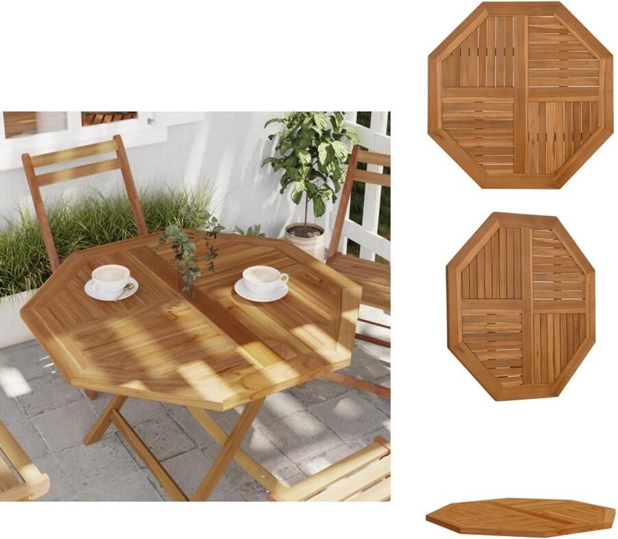 VidaXL Tafelblad Tafelbladen Vervangend Tafelblad Meubelpaneel Tafelblad achthoekig 90x90x2 5 cm massief teakhout