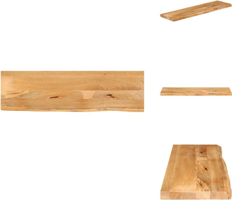 VidaXL Tafelblad Tafelbladen Vervangend Tafelblad Meubelpaneel Tafelblad met natuurlijke rand 110x20x2 5 cm massief mangohout