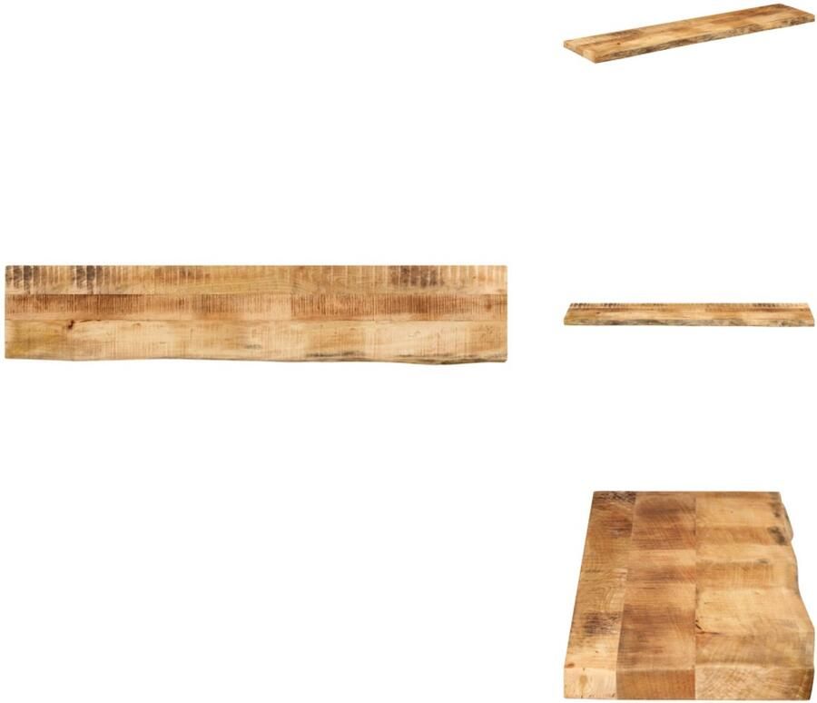 VidaXL Tafelblad Tafelbladen Vervangend Tafelblad Meubelpaneel Tafelblad met natuurlijke rand 140x20x3 8 cm massief mangohout
