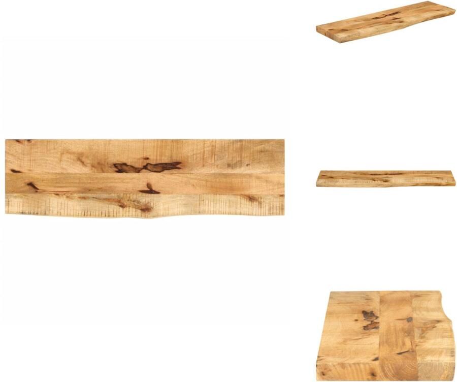 VidaXL Tafelblad Tafelbladen Vervangend Tafelblad Meubelpaneel Tafelblad met natuurlijke rand 100x20x2 5 cm massief mangohout
