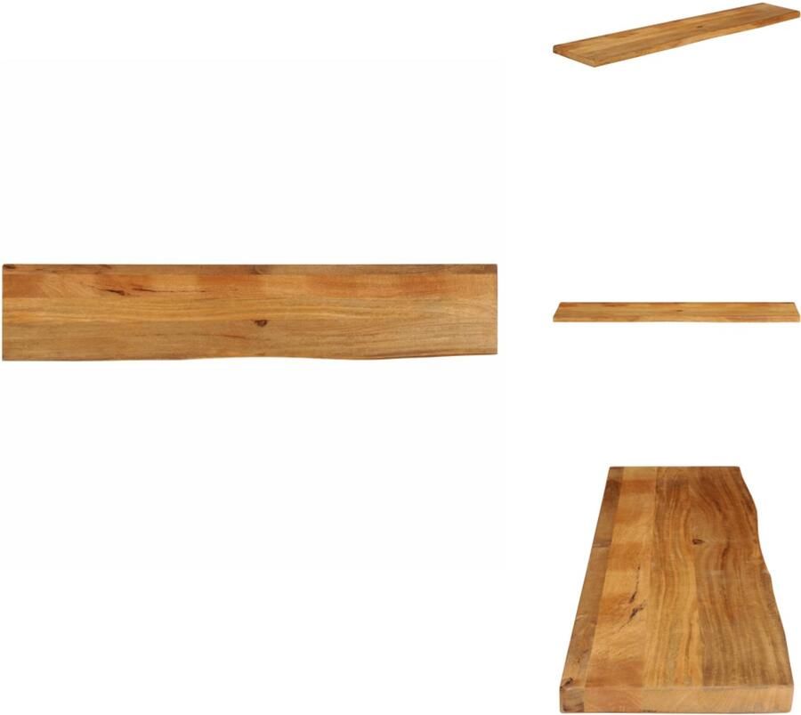 VidaXL Tafelblad Tafelbladen Vervangend Tafelblad Meubelpaneel Tafelblad met natuurlijke rand 180x20x2 5 cm massief mangohout