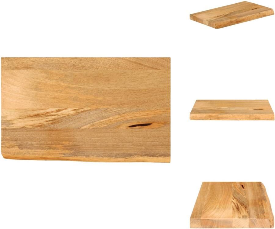 VidaXL Tafelblad Tafelbladen Vervangend Tafelblad Meubelpaneel Tafelblad met natuurlijke rand 60x30x2 5 cm massief mangohout