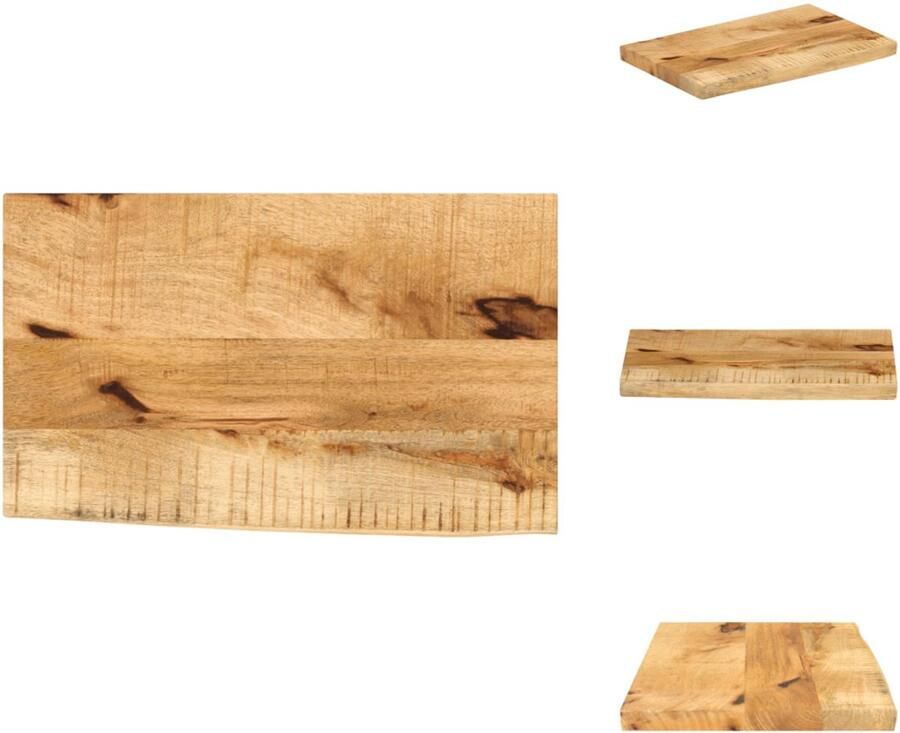 VidaXL Tafelblad Tafelbladen Vervangend Tafelblad Meubelpaneel Tafelblad met natuurlijke rand 60x20x3 8 cm massief mangohout