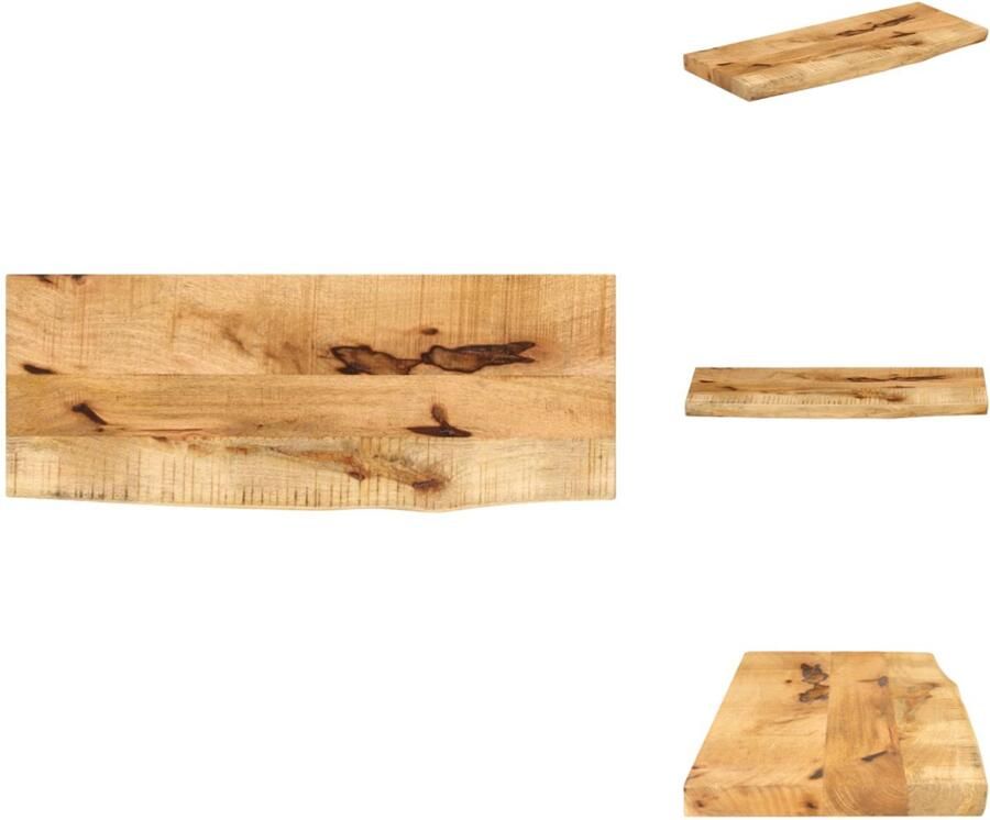 VidaXL Tafelblad Tafelbladen Vervangend Tafelblad Meubelpaneel Tafelblad met natuurlijke rand 70x20x3 8 cm massief mangohout