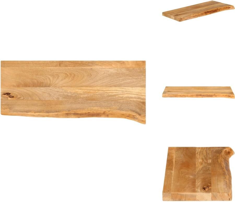 VidaXL Tafelblad Tafelbladen Vervangend Tafelblad Meubelpaneel Tafelblad met natuurlijke rand 140x30x2 5 cm massief mangohout