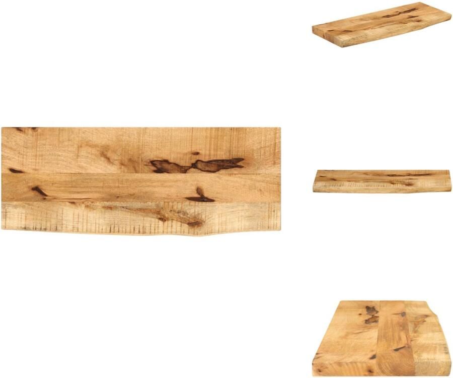 VidaXL Tafelblad Tafelbladen Vervangend Tafelblad Meubelpaneel Tafelblad met natuurlijke rand 70x30x2 5 cm massief mangohout