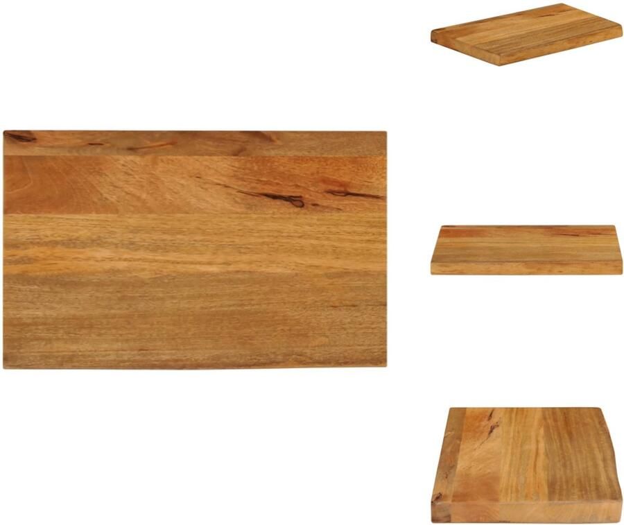 VidaXL Tafelblad Tafelbladen Vervangend Tafelblad Meubelpaneel Tafelblad met natuurlijke rand 60x20x3 8 cm massief mangohout