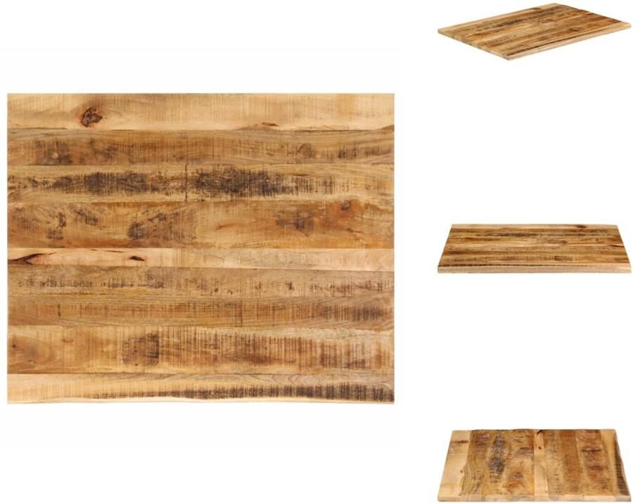 VidaXL Tafelblad Tafelbladen Vervangend Tafelblad Meubelpaneel Tafelblad met natuurlijke rand 110x80x3 8 cm massief mangohout