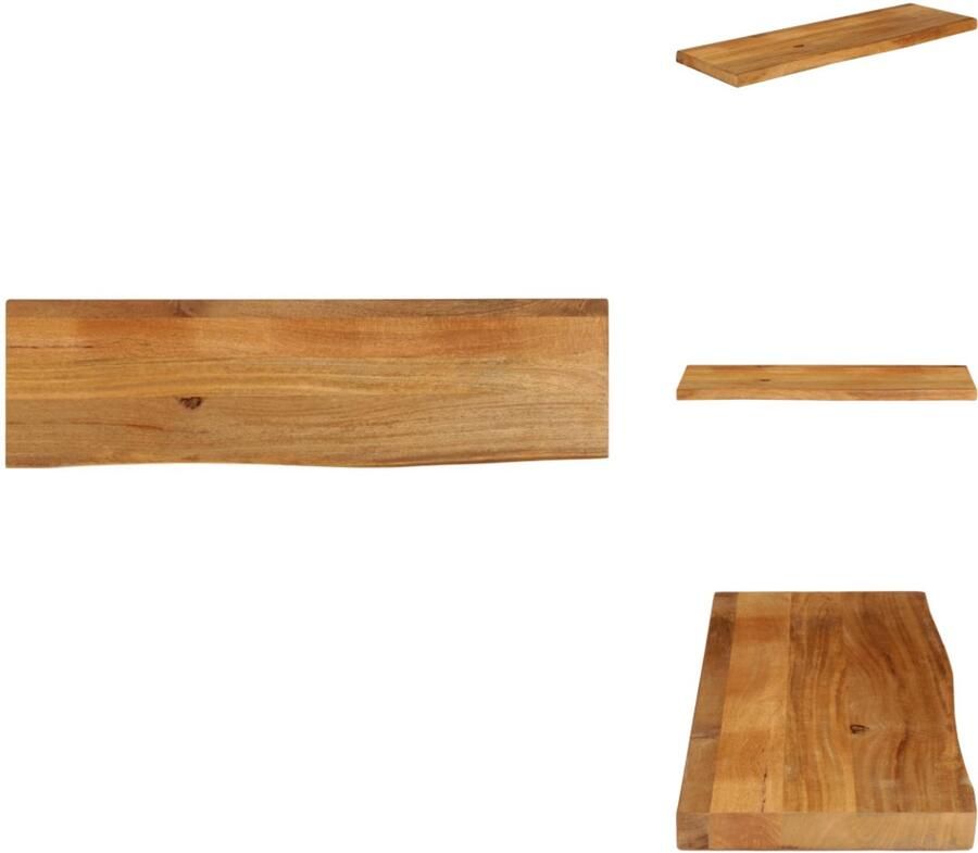 VidaXL Tafelblad Tafelbladen Vervangend Tafelblad Meubelpaneel Tafelblad met natuurlijke rand 100x20x2 5 cm massief mangohout